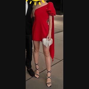 Christian Cowan Red Bow Dress